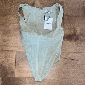 Miaou Sheer Bodysuit in Light Green